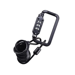 Hbao Bike Lock Hbao Bicycle Lock Helmet Code Lock 1.2m Cable Combination Lock Carabiner for Motorcycle Bicycle Helmet Lock (Color : Black, Size : 1.2m)