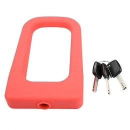 Jadeshay Bike Lock Jadeshay Bike Lock Silicone U-shaped Mountain Bike Lock Universal Aluminum Alloy Waterproof (Red)