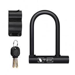 JIANJIAN Bike Lock JIANJIAN ZYIBO Bicycle U Lock MTB Road Bike Wheel Lock Steel Anti-theft Safety Motorcycle Scooter Cycling Lock Bicycle Accessories (Color : Black)