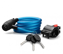 JIEYANG Bike Lock JIEYANG Bike Bicycle Lock Steel Wire Bike Cable Lock 1.8m Security MTB Road Motorcycle Ring Lock Fit For Bicycle (Color : Blue Lock)