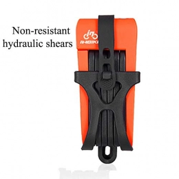 JLDSFPP Accessories JLDSFPP Portable Anti-Theft Bicycle Lock Folded Bike Lock Collapsible Stainless Steel Bike Chain Lock With 3 Spare Keys Orange 2