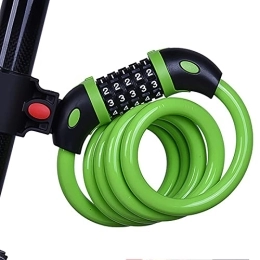 JTRHD Bike Lock JTRHD Universal Bike Lock Bicycle 5-digit Code Lock Bicycle Road Bike Lock Riding Equipment for Bikes, Bicycle, Motorbikes (Color : Green, Size : 1.2x120cm)