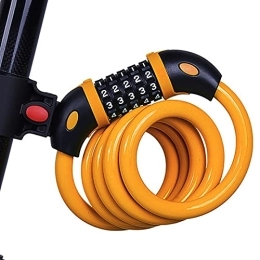 JTRHD Accessories JTRHD Universal Bike Lock Bicycle 5-digit Code Lock Bicycle Road Bike Lock Riding Equipment for Bikes, Bicycle, Motorbikes (Color : Orange, Size : 1.2x120cm)