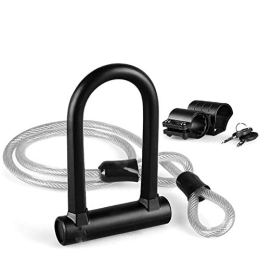 KJGHJ Accessories KJGHJ Bike U Lock Anti-theft MTB Road Bike Bicycle Lock Cycling Accessories Heavy Duty Steel Security Bike Cable U-Locks Set U-Lock (Color : Set)