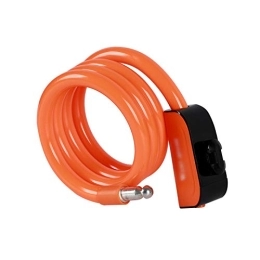 KLFD Bike Lock KLFD Universal Bike Lock Lightweight Bicycle Lock with Mounting Bracket PVC Steel Cable Anti-Theft Riding Lock Portable Lengthened And Bold Mountain Bike Equipment Security Lock, 2 Keys, Orange