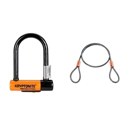 Kryptonite Bike Lock Kryptonite Evolution Mini-5 U-Lock - Black / Orange & Loop Cable Krypto Flex 76 cm, ⌀5mm, Grey