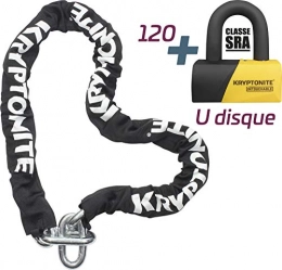 Kryptonite Bike Lock Kryptonite Intouchable 120 U Lock + Chain Unisex Adult, Black & Yellow, 120 cm