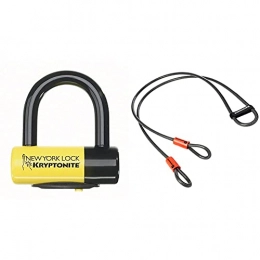 Kryptonite Bike Lock Kryptonite New York Liberty Disc Lock - Yellow, Disc & Loop Cable Krypto Flex 914cm, ⌀10mm, Grey