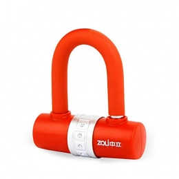 Kuqiqi Bike Lock KUQIQI U-lock, road mountain bike lock, bicycle lock, motorcycle lock, anti-theft, security lock, black, red, (Color : Red)