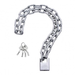 KX-YF Bike Lock KX-YF Cycling Lock Bike Chain Lock Security and Portable Ideal for Bike Electric Bike Skateboards Strollers Ideal for Bike Electric Bike Skateboards (Color : Silver, Size : 50cm)