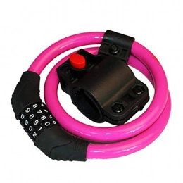 TOKOZDOOR Bike Lock Lock Pad Lock 4 Digit Password Bike Lock 360 Rotation Security Steel Cycling Cable Anti-Theft Wire Lock-Pink