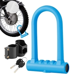 Generic Bike Lock Motorcycle U Lock - Anti-Theft Bike U Lock for Scooters Silicone - Bicycle Lock Double Open Coarse Hard Lock Steel Shackle Serpentine Key Slot with 2 Copper Keys Mounting Bracket Generic