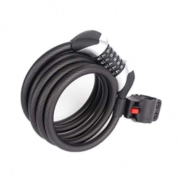 Mu Bike Lock MU 1.8M Mountain Bike Lock, Bicycle Lock, Code Lock, Road Car Anti-Theft Equipment, Steel Cable Lock, Black