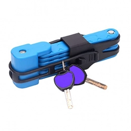 N\C Bike Lock NC Bike Lock Folding Steel Joints Anti-Theft Security Lock for Road Bike | Mountain Bike | Electric Bike | Motorcycle - Multi Functional Chain Lock - Blue