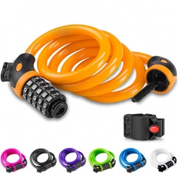 Opaza Bike Lock Opaza Bike Lock with 5-Digit Code, 1200mm Bicycle Lock Combination Cable Lock Lightweight & Security Bike Chain Lock for Bicycle, Mountain Bike, Scooter (Orange)