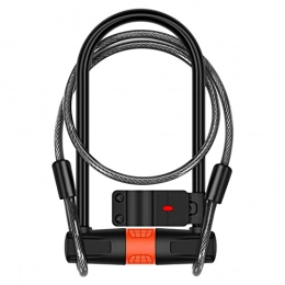 PERFECTHA Bike Lock PERFECTHA U-shaped Lock Bicycle Lock, Anti-theft Motorcycle U-shaped Lock, With Steel Cable Lock, Double Open Bold Anti-shear Accessories Motorcycle Ebikee awesome