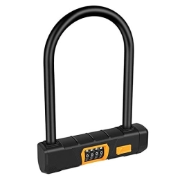 PPLAS Bike Lock PPLAS Bicycle Lock U-Shaped 4 Digit Code Lock Bicycle Security Lock Road Bike Cycling Anti-Theft Lock Riding Equipment (Color : A)