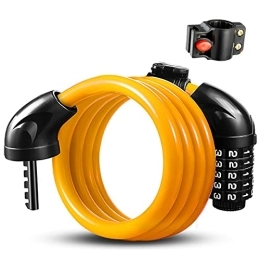 PURRL Accessories PURRL Bike Lock Cable, 4 Feet High Security 5 Digit Resettable Combination Coiling Bicycle Cable Lock, Bike Cable Lock ​for ​Bicycle Outdoo (Color : Orange, Size : 125CM) little surprise