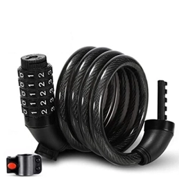 PURRL Bike Lock PURRL Bike Lock Cable, Feet High Security 5 Digit Resettable Combination Coiling Bike Cable Lock, Bicycle Cable Lock for Bicycle Outdoors, 1.2mx11mm (Color : Black, Size : 1.2mx11mm) little surprise