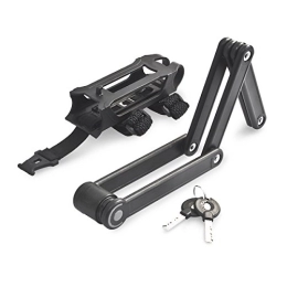 Relaxdays Bike Lock Relaxdays Bike Securing Folding Bicycle Lock and Holder - Black, 85 cm