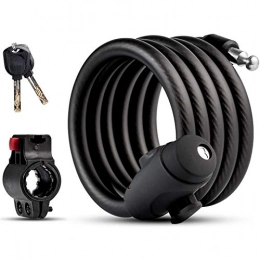 Samine Bike Lock Self Coiling Bike Cable Lock 1.8m Anti Theft Steel Wire Cycling Chain Locks