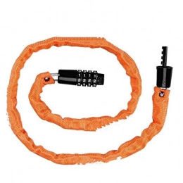 Shability Bike Lock Shability Bicycle Lock Gold Chain Bicycle Small Chain Lock Four-digit Code Lock Anti-theft Bike Bicycle Lock Bike Security yangain (Color : Orange)