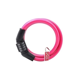 SlimpleStudio Accessories SlimpleStudio Bike Lock Bike Lock Code Combination Universal Anti-theft Bicycle Lock Battery Car Mountain Bike Chain Lock Steel Cable Lock-blue bicycle lock (Color : Pink)