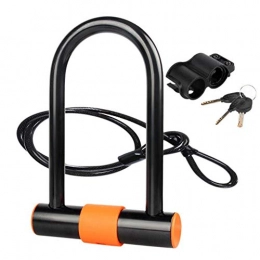 TASGK Bike Lock TASGK Bike U Lock, Heavy Duty High Security U Shackle Bicycle U Lock with Sturdy Mounting Bracket And Braided Steel Flex Cable for Bicycle, Motorbikes