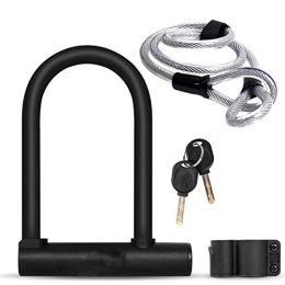 WSZMD Accessories U lock BIKING Bicycle U Lock MTB Road Bike Wheel Lock 2 Keys Anti-theft Safety Motorcycle Scooter Cycling Lock Bicycle Accessories, Bike U Lock bike u lock (Color : Lock with cable)