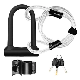 CTZL Bike Lock U-Locks Bike Lock Heavy Duty Universal Cycling Safety Bike U Lock Steel MTB Road Bike Cable Anti-theft Lock Bicycle Accessories，bike U Lock (Color : Lock Cable Set)