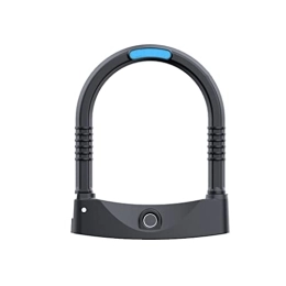 UPPVTE Bike Lock UPPVTE Bike Fingerprint Lock, USB Charging IP67 Waterproof 100 Fingerprints Unlock Time 0.5 Seconds Safety For Bicycle Motorcycle Lock Cycling Locks (Color : Black, Size : XL)