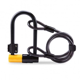 WAYYQX Bike Lock WAYYQX Bike U-Lock Bicycle U-Lock Cable Lock Set With 2 Copper Keys Anti-Theft Bicycle Lock Set Heavy Duty Steel Security Bike Cable ULock，u Lock Mount (Color : YELLOW)