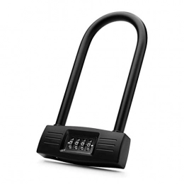 WAYYQX Bike Lock WAYYQX Bike U-Lock Bicycles U Lock, Heavy Duty Bike Scooter Motorcycles Combination Lock Combo Gate Lock For Anti TheftBlack，bike U Loc (Color : Black)