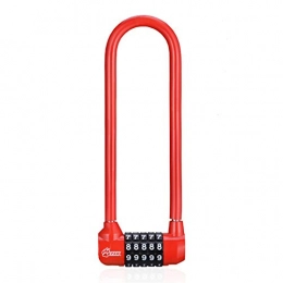 WAYYQX Accessories WAYYQX Bike U-Lock Padlock U-Shaped Password Lock Bicycle Five-Digit Password Lock Resettable Security Lock Password Luggage Bag Suit Hardware, Bike U Lock (Color : Red)