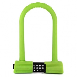 WAYYQX Accessories WAYYQX Bike U-Lock Silicone Bike U-Lock Resettable Combination Digit Bicycle Lock Heavy Duty Green&Pink U-Lock (Color : Green)