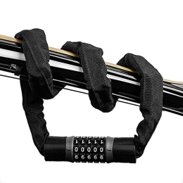 WBDZ Accessories WBDZ Secure Lock 5-Digits Codes Bike Lock Bike Chain Lock Bike Locks Heavy Duty High Security For Bikes, Bicycle, Motorbikes, Motorcycles, Black, 0.9m