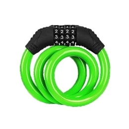 WENZI9DU Bike Lock WENZI9DU Combination Number Code Bike Bicycle Cycle Lock 12mm X 650mm Steel Cable Chain Anti-theft Mountain Bike Lock Bicycle Accessories (Color : Green)