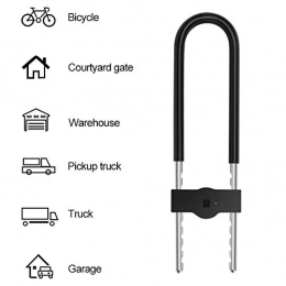 WERNG Bike Lock WERNG U-Shaped Waterproof Fingerprint Identification Lock, 20 Fingerprint Storage, with 2 Spare Keys for Bicycle / Office / Door