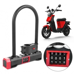 WERNG Bike Lock WERNG U-Type Bicycle Lock, Portable Anti-Theft Digital Combination Lock, 4-Digit Combination for Locking Bicycle / Motorcycle / Electric Vehicle