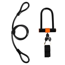 WINOMO Bike Lock WINOMO 1 Set Bike U Lock Heavy Duty Bicycle Lock Anti Theft Secure Locks Bike with Cable Mounting Bracket for Road Bike Mountain Bike Electric Bike Folding Bike Orange