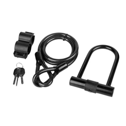 WJSW Bike Lock WJSW U shaped bike lock heavy duty bicycle lock shackle for outdoor cycling bicycle security (Black)