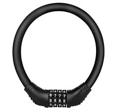 wwwl Bike Lock WWWL Bicycle Lock Portable Mountain Bike Lock Anti-Theft Password Ring Lock Fixed 4 Digit Code Combination Bicycle Security Lock Bicycle Equipment (Color : Black)