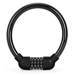 XIAOXIA Bike Lock XIAOXIA Car Lock Electric car Lock Four-Digit Oval Code Lock Portable Lock Mountain Bike Anti-Theft Lock Bicycle Lock (Black)