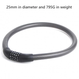 Yanxinenjoy Bike Lock Yanxinenjoy 5-digit combination lock, road bike mountain bike lock, bicycle lock, combination anti-theft lock, steel cable lock-25mm