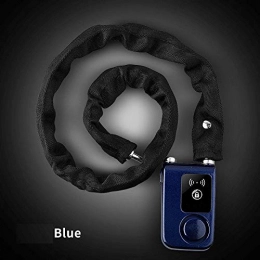 Yanxinenjoy Bike Lock Yanxinenjoy Bicycle Bluetooth lock, anti-hydraulic shear, smart anti-theft, motorcycle chain steel lock, alarm lock-blue