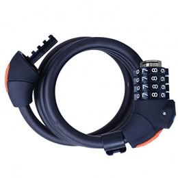 Yanxinenjoy Bike Lock Yanxinenjoy LED combination lock, cable lock, light lock, anti-theft lock, mountain bike wire lock-1.5 meters in black