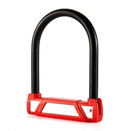 Yaunli Bike Lock Yaunli Heavy Duty Bicycle U-Lock Bicycle Lock U-lock Anti-violent Opening, With Dust Cover, Durable, Beautiful Bicycles U Lock (Color : Red, Size : One size)