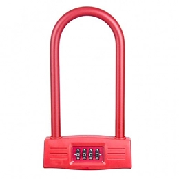 YQG Bike Lock YQG Heavy Duty Anti-Theft Bicycles U Lock Bike Combination Lock Combo Gate Lock For Bicycle Motorcycle Password Lock Padlock, Red