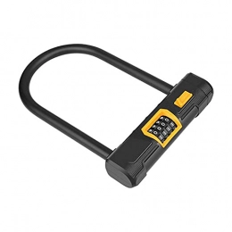 ZZHH Bike Lock ZZHH Bicycle Lock U-Shaped 4 Digit Coded Lock Bicycle Security Lock MTB Road Bike Cycling Anti-Theft Lock Cycling Accessories (Color : BLACK)