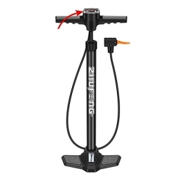 BCGT Bike Pump BCGT Pump Bike Floor Pumps with Pressure Gauge Inflator Portable Bicycle Tire Pump for Bike Bicycle Riding Accessory, Black (Color : Black)